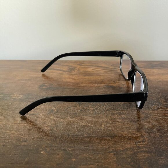 Women's Black Rectangle Eyeglasses Frames Only +2.00 Reader Glasses Classic - Picture 7 of 8
